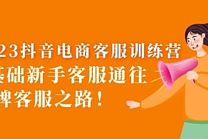 2023抖音·电商客服训练营:0基础新手客服通往金牌客服之路