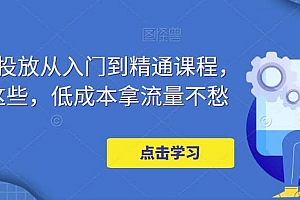 万相台投放·新手到精通课程,学会这些,低成本拿流量不愁