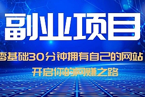零基础30分钟拥有自己的网站,日赚1000+,开启你的网赚之路(教程+源码)