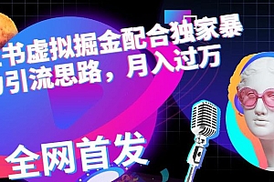 小红书虚拟掘金配合独家首发暴力引流思路,月入过万【揭秘】