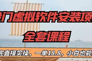 冷门虚拟软件安装项目,一单18.8,小白也能月入3W+
