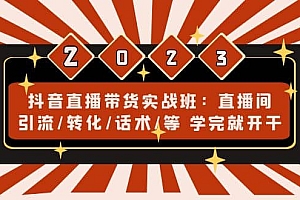 抖音直播带货实战班:直播间引流/转化/话术/等 学完就开干(无水印)