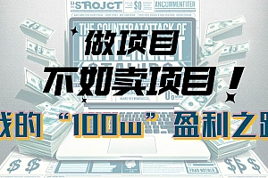 为什么做项目不如卖项目?我的100W+盈利之路
