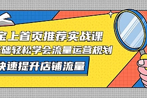 淘宝上首页/推荐实战课:0基础轻松学会流量运营规划,快速提升店铺流量