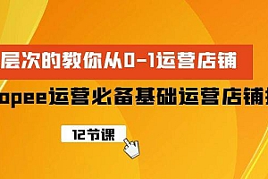 Shopee-运营必备基础运营店铺打造,多层次的教你从0-1运营店铺