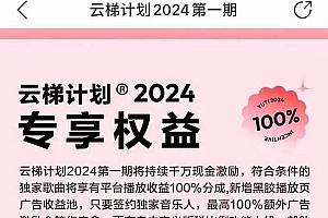 2024网易云云梯计划 单机日300+ 无脑月入5000+