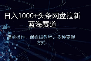 日入1000+头条网盘拉新蓝海赛道,简单操作,保姆级教程,多种变现方式