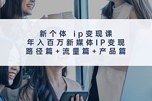 新个体 ip变现课,年入百万新媒体IP变现,路径篇+流量篇+产品篇