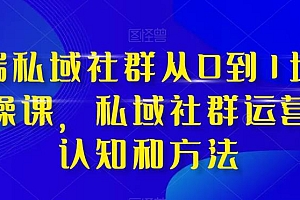 高端 私域社群从0到1增长实战课,私域社群运营的认知和方法(37节课)