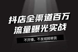 抖店-全渠道百万流量曝光实战,不开播,不发视频带货(16节课)