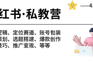 小红书 私教营 底层逻辑/定位赛道/账号包装/涨粉变现/月变现10w+等等-41节