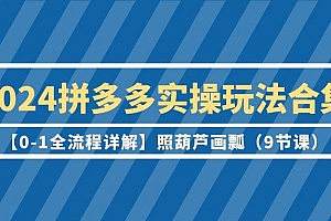 2024拼多多实操玩法合集【0-1全流程详解】照葫芦画瓢(9节课)
