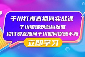 千川-打爆直播间实战课:千川顺烧刺激自然流 纯付费直播间千川如何保赚不赔