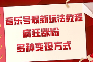 音乐号最新玩法教程,疯狂涨粉,多种拓展变现方式(附保姆级教程+素材)