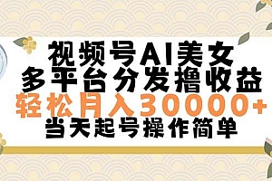 视频号AI美女,轻松月入30000+,操作简单轻松上手