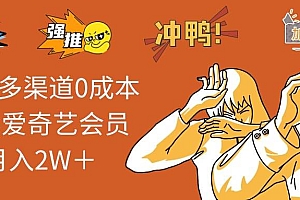 2024多渠道0成本售卖爱奇艺会员月入2W+