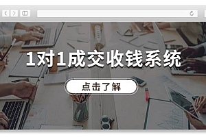 1对1成交 收钱系统,十年专注于引流和成交,全网130万+粉丝