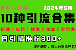 0投入,每天搞300+“同城、宝妈、减重、创业、大学生”等10大流量!