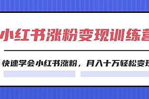 2024小红书涨粉变现训练营,快速学会小红书涨粉,月入十万轻松变现(40节)