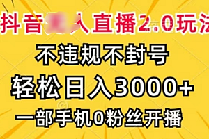 抖音小程序无人直播2.0,日入3000,不违规不封号,操作轻松