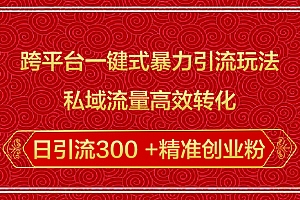 跨平台一键式暴力引流玩法,私域流量高效转化日引流300 +精准创业粉
