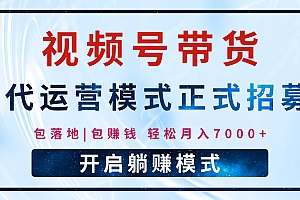 【视频号代运营】全程托管计划招募,躺赚模式,单月轻松变现7000+